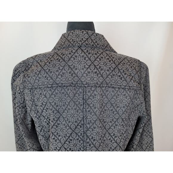 LOFT Ann Taylor NWT Womens Tapestry Floral Long Sleeve Jacket Gray Black Sz 12P - Picture 5 of 8